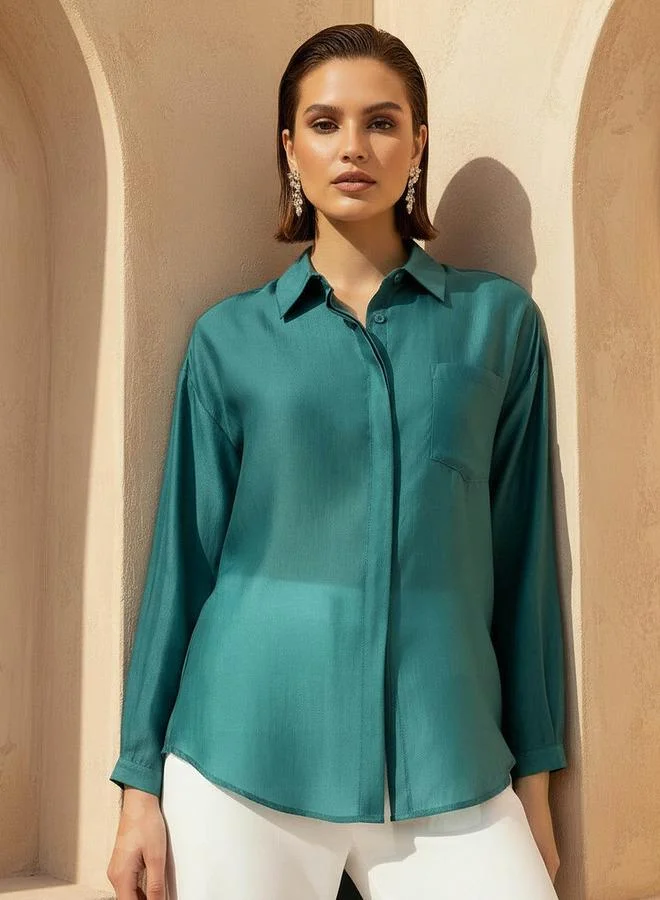 سبلاش فيڤ High Low Shirt with Concealed Placket